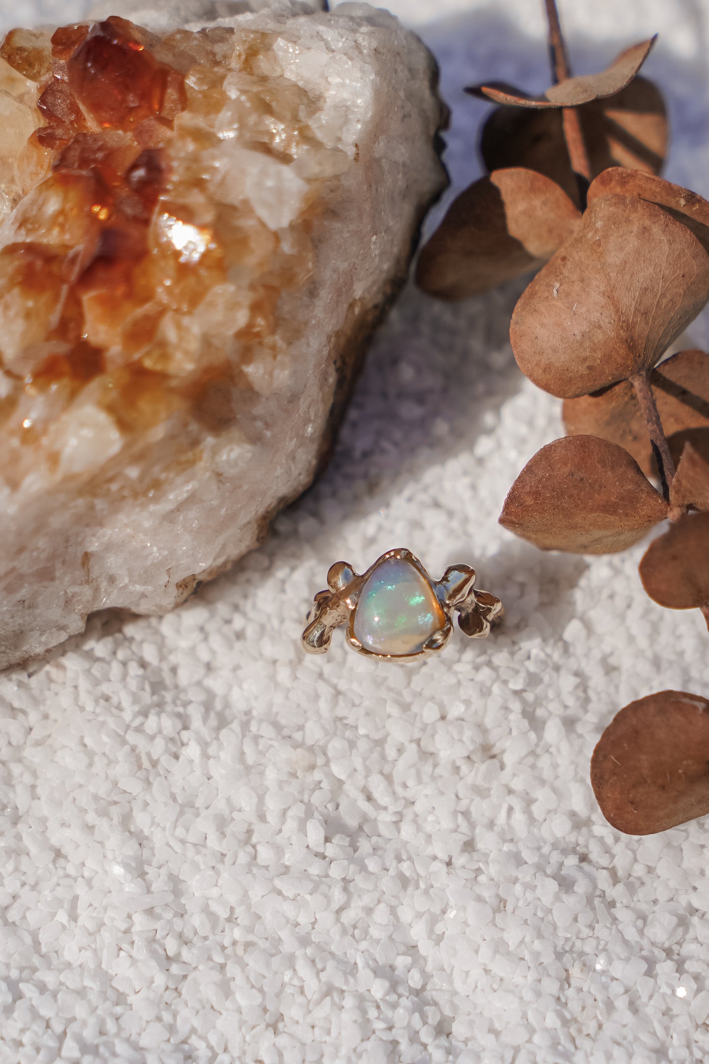 Enchanted Flow Ring with Ethiopian Opal size 7.5