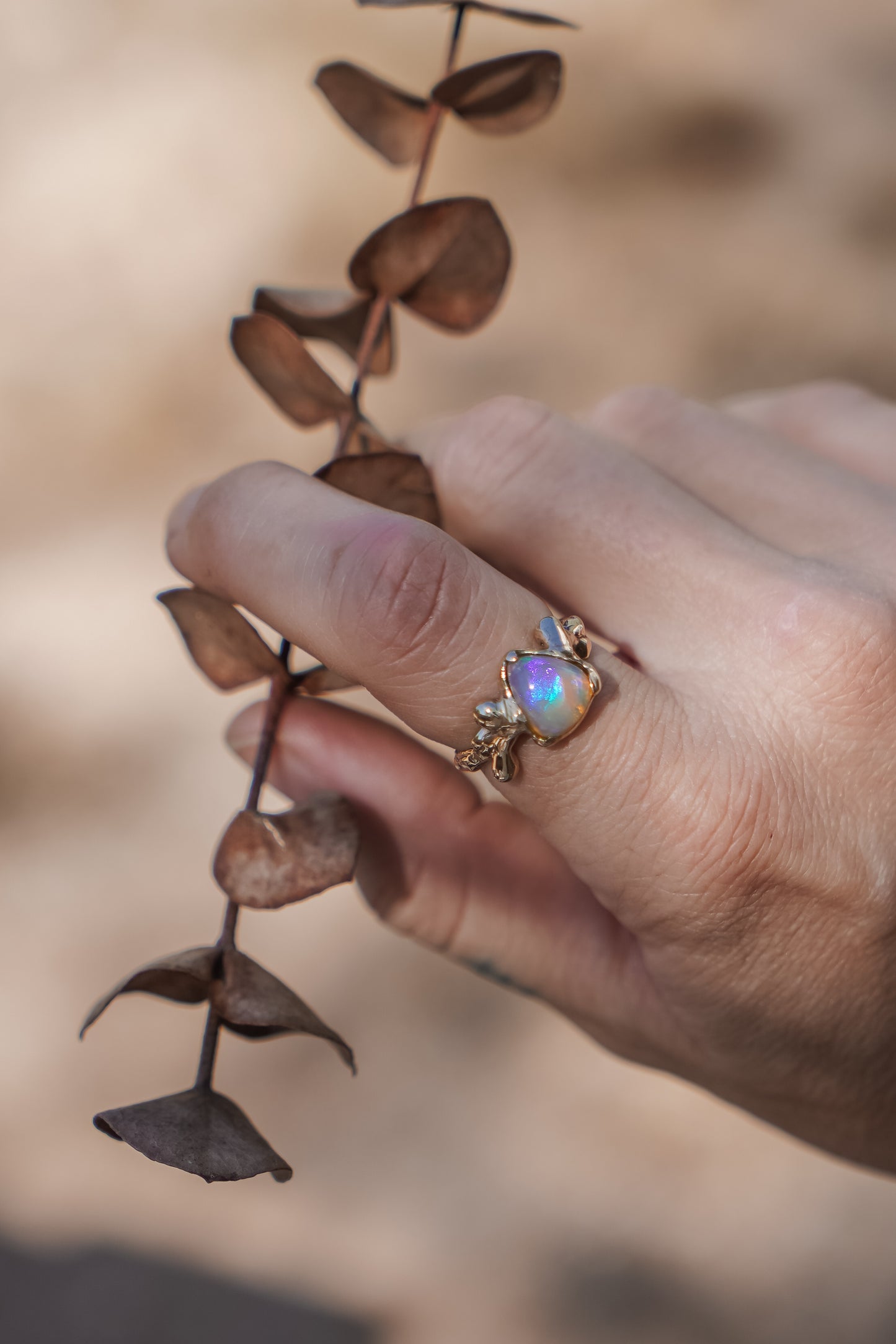 Enchanted Flow Ring with Ethiopian Opal size 7.5