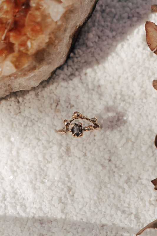 Celestial Arch Ring with Salt and Pepper Diamond