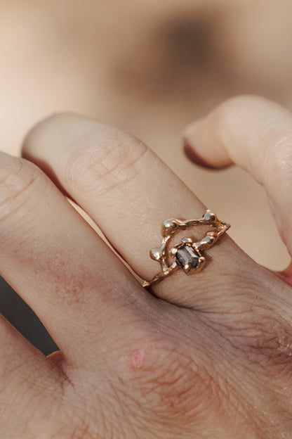 Celestial Arch Ring with Salt and Pepper Diamond