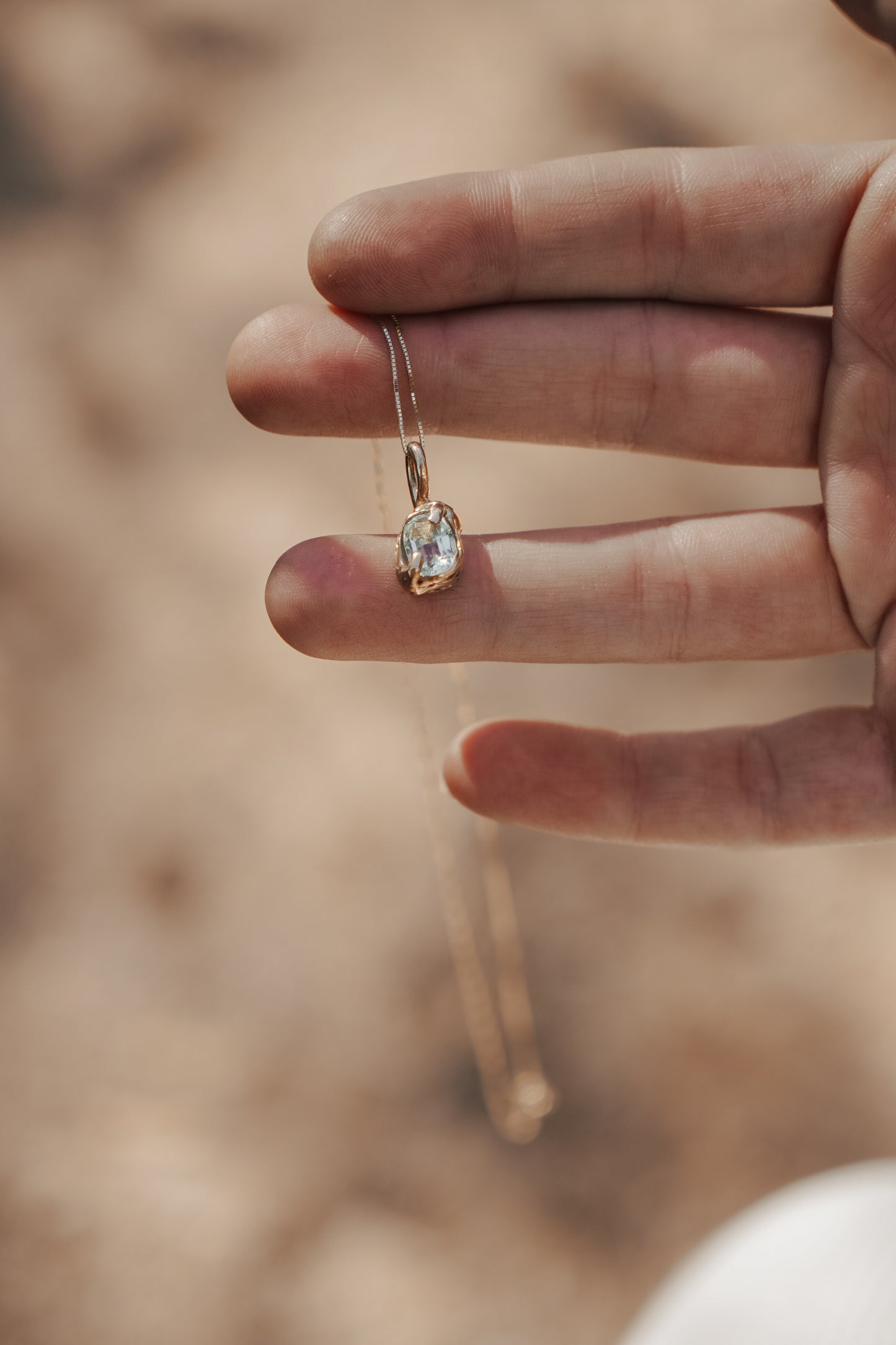 Aquamarine Prong Set Pendant