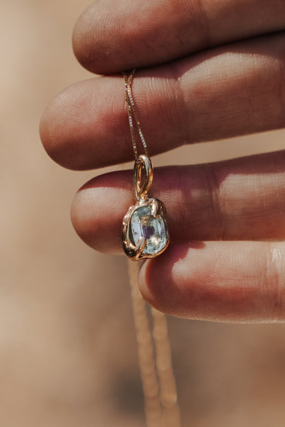 Aquamarine Prong Set Pendant