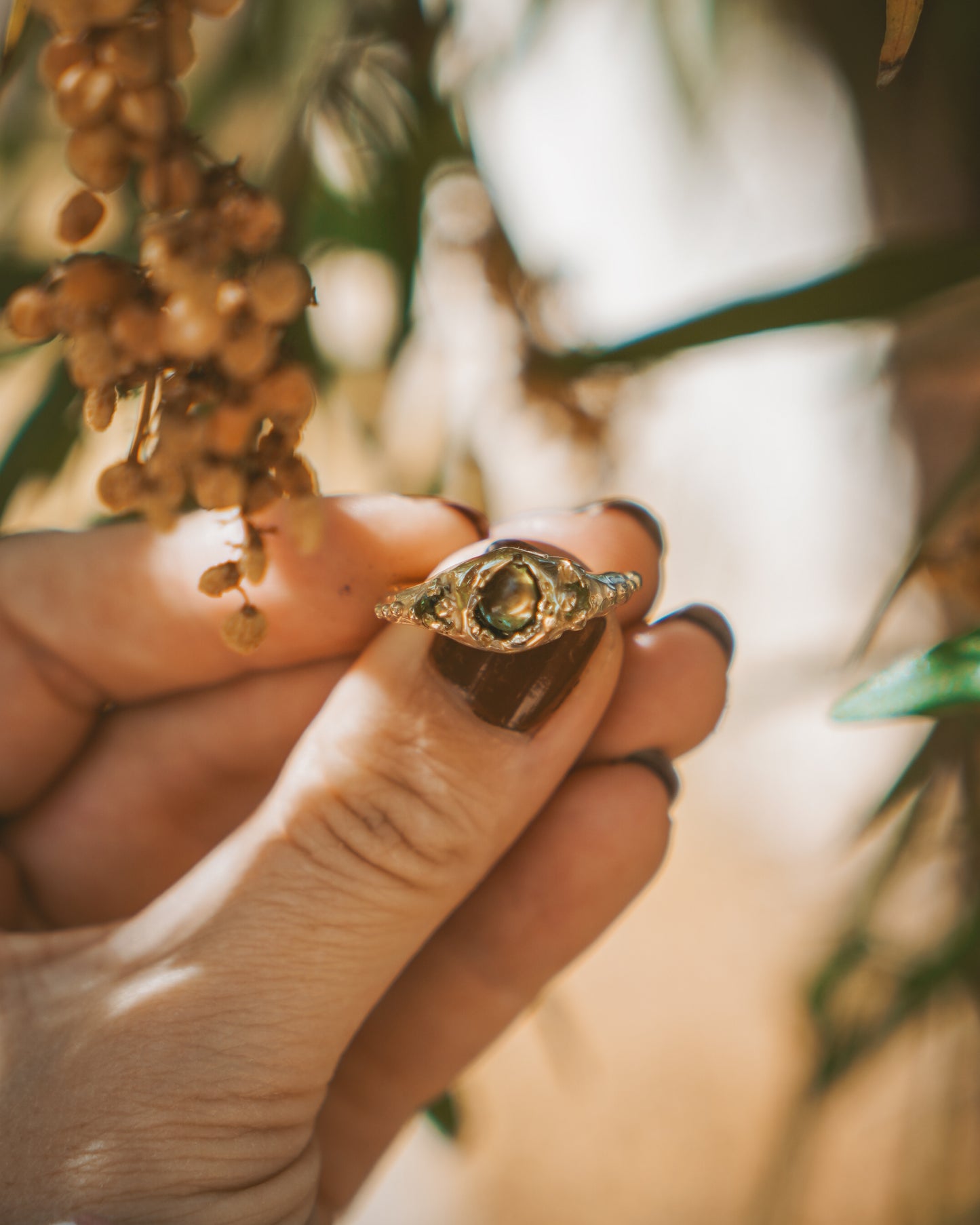 Peridot Triple Stoned Ring